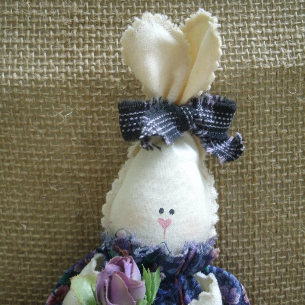 Vintage Handmade Cloth Rabbit Doll - Picture 2 of 14
